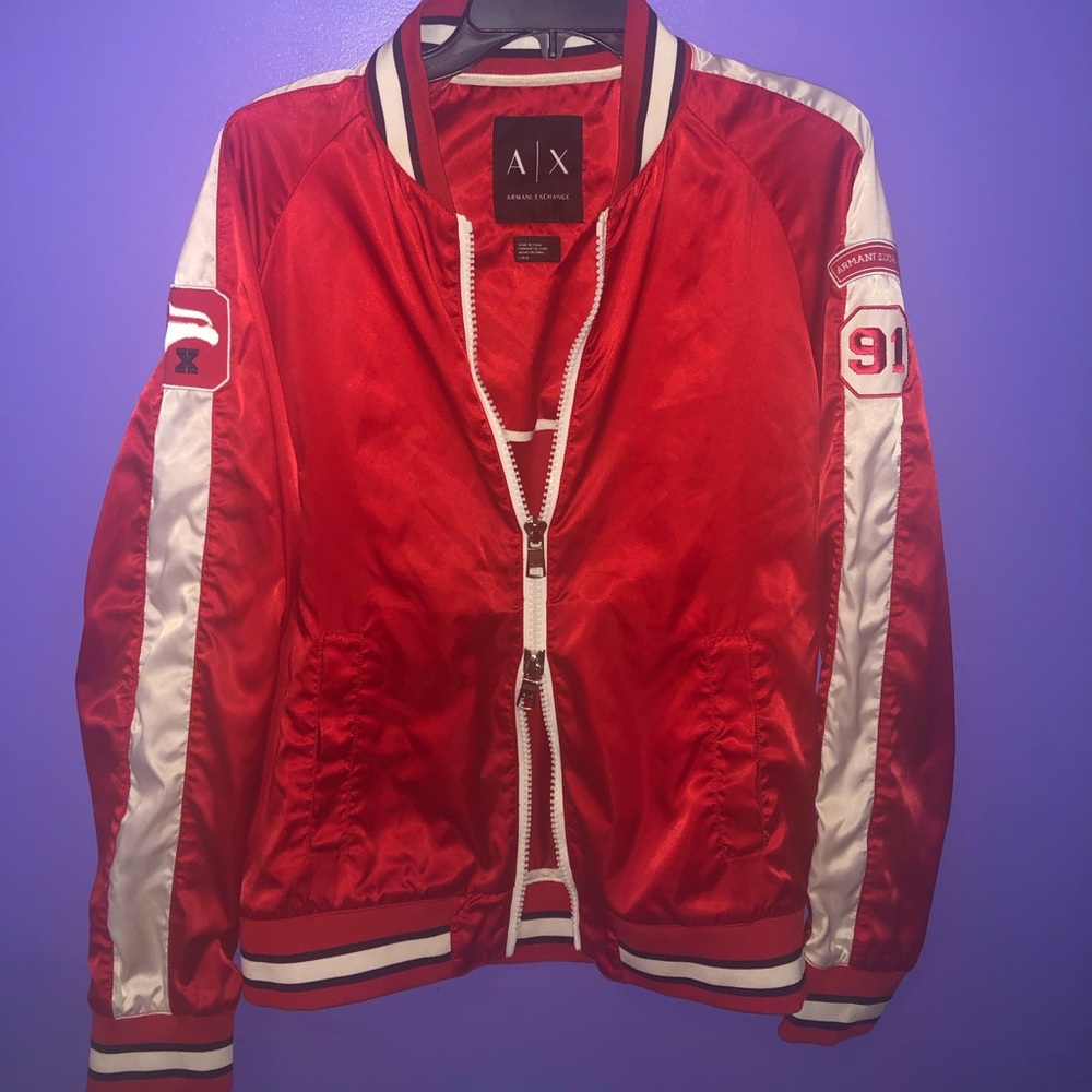 Armani Exchange red jacket